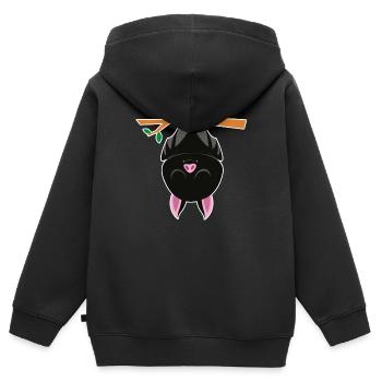 Fledermaus - Kinder Premium Organic Zip Hoodie - Schwarz - Hinten - AI Model Kid Male (0cm)