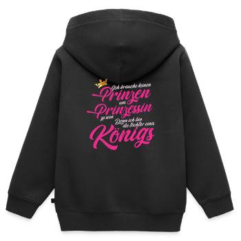 Vater und Tochter - Kinder Premium Organic Zip Hoodie - Schwarz - Hinten - AI Model Kid Male (0cm)