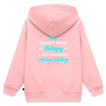 Équitation - Sweat Premium à capuche zippé enfant bio - rose - Dos - AI Model Kid Female (0cm)