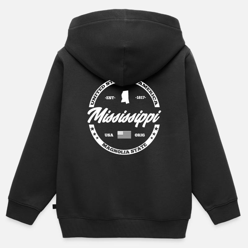 Mississippi - Sweat Premium à capuche zippé enfant bio - noir