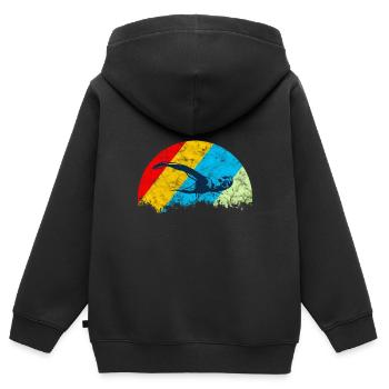 Schwimmen - Kinder Premium Organic Zip Hoodie - Schwarz - Hinten - AI Model Kid Male (0cm)