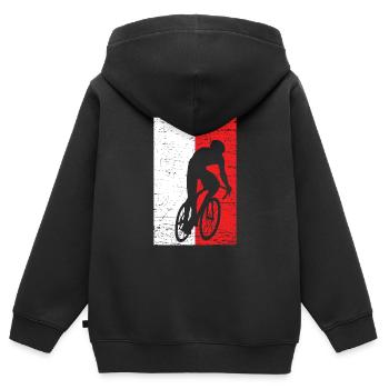 bicycle - Kids Premium Organic Zip-up Hoodie - black - Back - AI Model Kid Male (0cm)