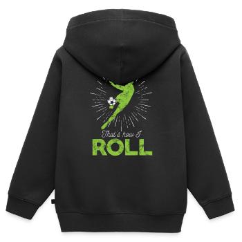 Fußball Tor - Kinder Premium Organic Zip Hoodie - Schwarz - Hinten - AI Model Kid Male (0cm)
