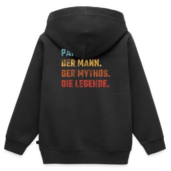 Papa. Der Mann. Der Mythos. Die Legende. - Kinder Premium Organic Zip Hoodie - Schwarz - Hinten - AI Model Kid Male (0cm)