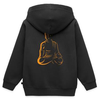 Buddha Protection Buddha Protection - Kids Premium Organic Zip-up Hoodie - black - Back - AI Model Kid Male (0cm)