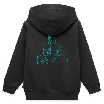 Meditation Buddha Meditation Buddha - Kinder Premium Organic Zip Hoodie - Schwarz - Hinten - AI Model Kid Male (0cm)