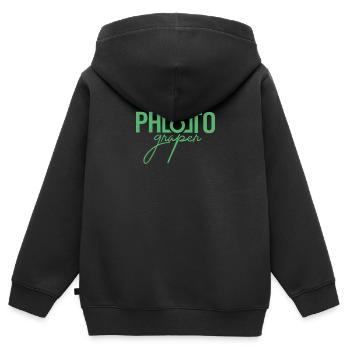 Fotografie Fotografie Fotografie Fotografie - Kinder Premium Organic Zip Hoodie - Schwarz - Hinten - AI Model Kid Male (0cm)