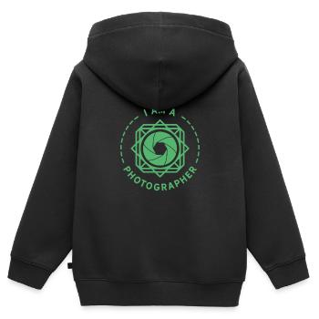 Fotografie Fotografie Fotografie Fotografie - Kinder Premium Organic Zip Hoodie - Schwarz - Hinten - AI Model Kid Male (0cm)