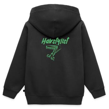 Hair salon Hairdresser Hairdresser Hairdresser Hairdressers - Kids Premium Organic Zip-up Hoodie - black - Back - AI Model Kid Male (0cm)