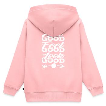 gesunde Ernährung - Kinder Premium Organic Zip Hoodie - Rosa - Hinten - AI Model Kid Female (0cm)