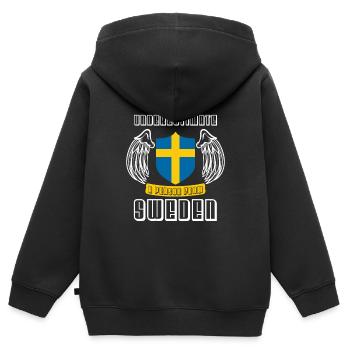 Suède - Sweat Premium à capuche zippé enfant bio - noir - Dos - AI Model Kid Male (0cm)