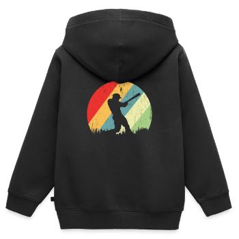 Baseball - Kinder Premium Organic Zip Hoodie - Schwarz - Hinten - AI Model Kid Male (0cm)