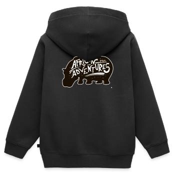Afrika Abenteuer - Kinder Premium Organic Zip Hoodie - Schwarz - Hinten - AI Model Kid Male (0cm)