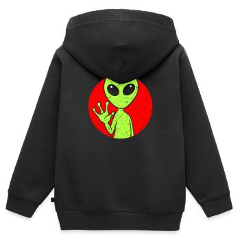 Alien - Kids Premium Organic Zip-up Hoodie - black - Back - AI Model Kid Male (0cm)