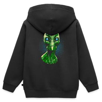 Alien - Kinder Premium Organic Zip Hoodie - Schwarz - Hinten - AI Model Kid Male (0cm)