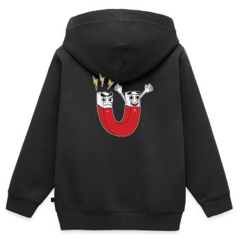 Aimant rester positif drôle d’aimants cadeaux plus - Sweat Premium à capuche zippé enfant bio - noir - Dos - AI Model Kid Male (0cm)