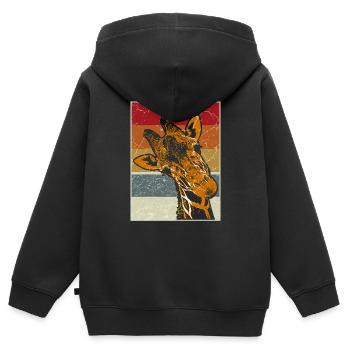 Giraffe - Kinder Premium Organic Zip Hoodie - Schwarz - Hinten - AI Model Kid Male (0cm)