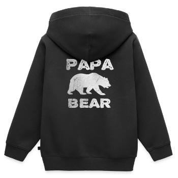 Papa Ours - Cadeau de fête des pères ou d'anniversaire - Sweat Premium à capuche zippé enfant bio - noir - Dos - AI Model Kid Male (0cm)