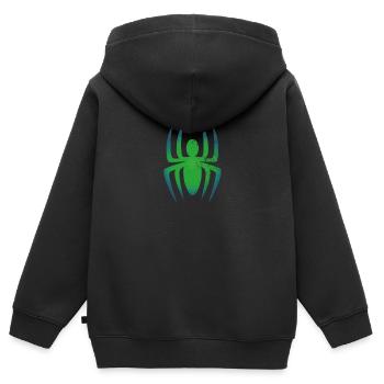 Araignée Tarentule d’oiseau araignée veuve noire - Sweat Premium à capuche zippé enfant bio - noir - Dos - AI Model Kid Male (0cm)
