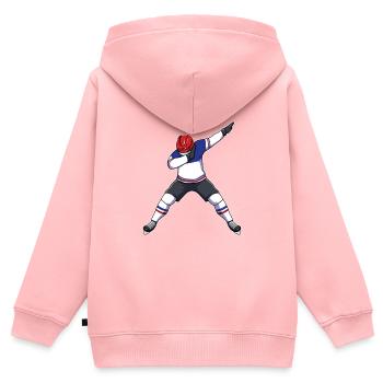 Eishockey - Kinder Premium Organic Zip Hoodie - Rosa - Hinten - AI Model Kid Female (0cm)