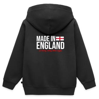 England Engländer - Kinder Premium Organic Zip Hoodie - Schwarz - Hinten - AI Model Kid Male (0cm)