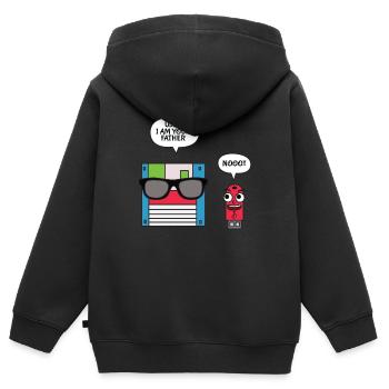 Disquette USB I am Your Father T-shirt, Geek - Sweat Premium à capuche zippé enfant bio - noir - Dos - AI Model Kid Male (0cm)