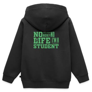 Student Uni Student Study Studies - Kids Premium Organic Zip-up Hoodie - black - Back - AI Model Kid Male (0cm)