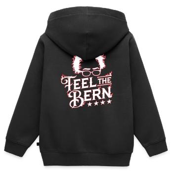 Bernie Sanders 2020, Fühlen Sie den Berner Druck - Kinder Premium Organic Zip Hoodie - Schwarz - Hinten - AI Model Kid Male (0cm)