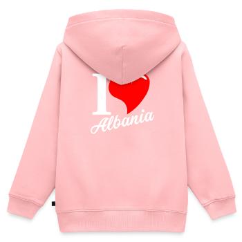 Albanien - Kinder Premium Organic Zip Hoodie - Rosa - Hinten - AI Model Kid Female (0cm)