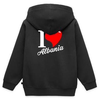Albanien - Kinder Premium Organic Zip Hoodie - Schwarz - Hinten - AI Model Kid Male (0cm)