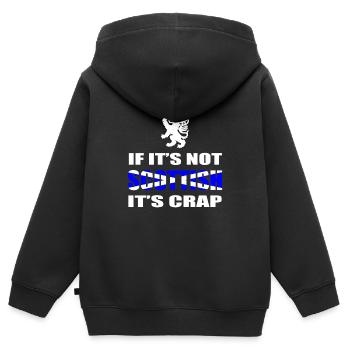 Écosse - Sweat Premium à capuche zippé enfant bio - noir - Dos - AI Model Kid Male (0cm)