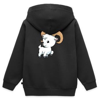 Aries Sternzeichen Widder - Kinder Premium Organic Zip Hoodie - Schwarz - Hinten - AI Model Kid Male (0cm)