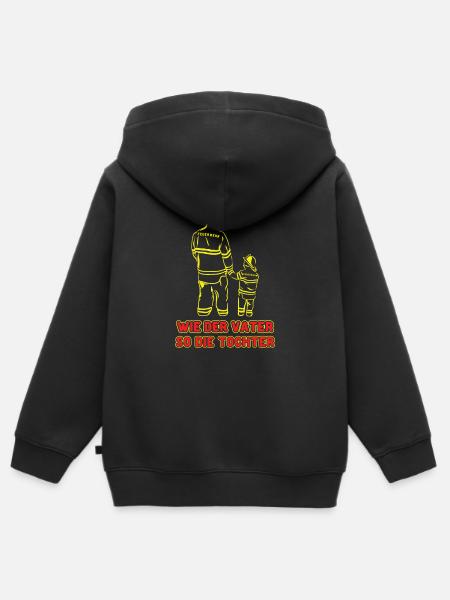 Feuerwehr - Kinder Premium Organic Zip Hoodie - Schwarz