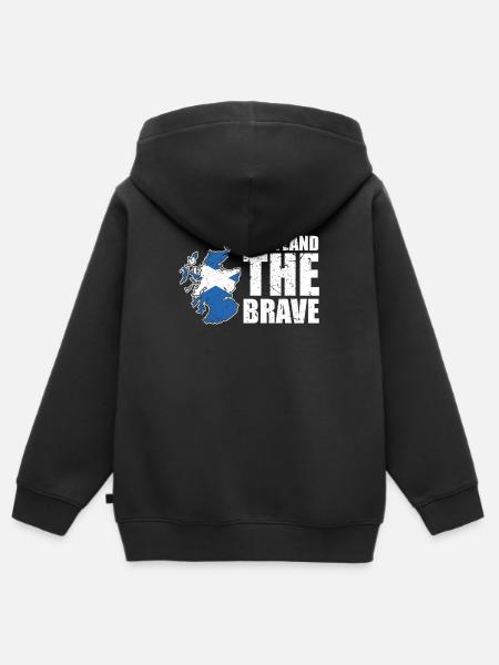 Scotland - Kids Premium Organic Zip-up Hoodie - black