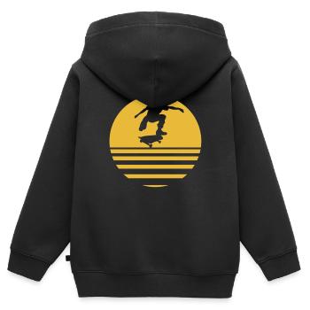 Skate Skater Skateboard Skaten Sonne - Kinder Premium Organic Zip Hoodie - Schwarz - Hinten - AI Model Kid Male (0cm)