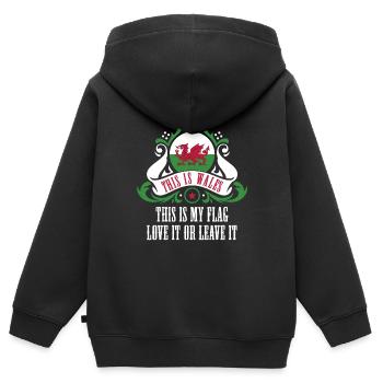 Wales Nation - Kinder Premium Organic Zip Hoodie - Schwarz - Hinten - AI Model Kid Male (0cm)