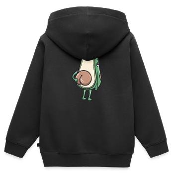 Lustiges Avocado-Hintern-Kleid - niedliches veganes Geschenk - Kinder Premium Organic Zip Hoodie - Schwarz - Hinten - AI Model Kid Male (0cm)