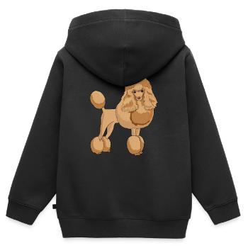 Pudel - Sweat Premium à capuche zippé enfant bio - noir - Dos - AI Model Kid Male (0cm)