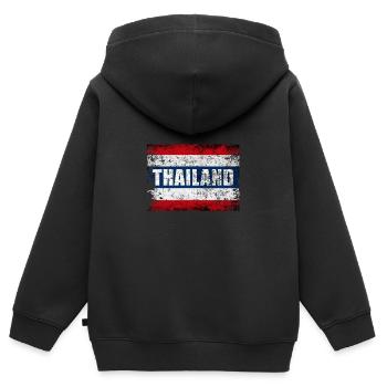 Thaïlande - Sweat Premium à capuche zippé enfant bio - noir - Dos - AI Model Kid Male (0cm)