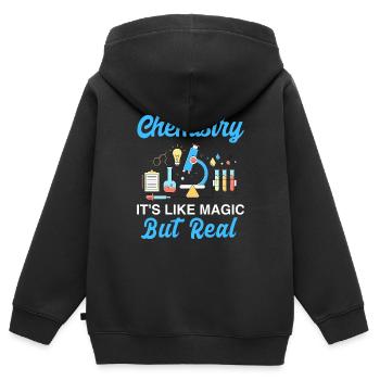 Chimie / Pharmacie / Chimie - Sweat Premium à capuche zippé enfant bio - noir - Dos - AI Model Kid Male (0cm)