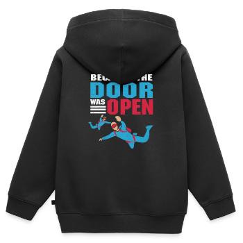 Fallschirmsport - Kinder Premium Organic Zip Hoodie - Schwarz - Hinten - AI Model Kid Male (0cm)