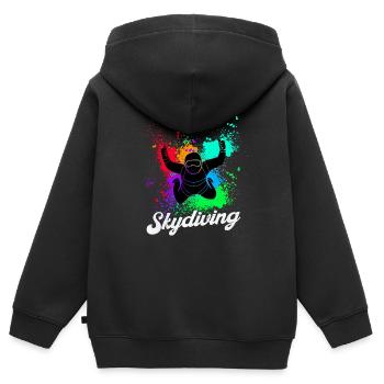 Fallschirmsport - Kinder Premium Organic Zip Hoodie - Schwarz - Hinten - AI Model Kid Male (0cm)