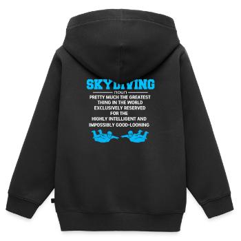 Fallschirmsport - Kinder Premium Organic Zip Hoodie - Schwarz - Hinten - AI Model Kid Male (0cm)