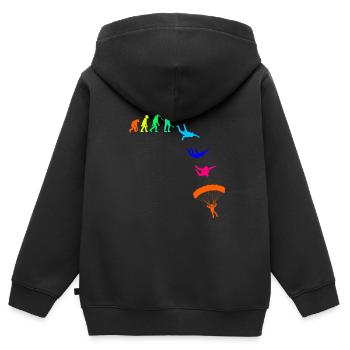 Fallschirm Fallschirmsport Fallschirmspringen - Kinder Premium Organic Zip Hoodie - Schwarz - Hinten - AI Model Kid Male (0cm)