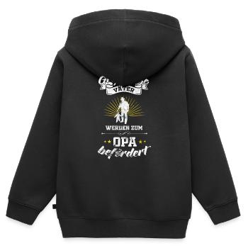 Vater Opa Enkel Enkelkind - Kinder Premium Organic Zip Hoodie - Schwarz - Hinten - AI Model Kid Male (0cm)
