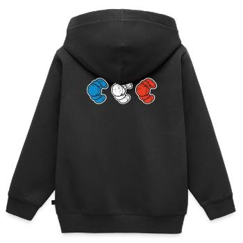 Frankreich Baguette - Kinder Premium Organic Zip Hoodie - Schwarz - Hinten - AI Model Kid Male (0cm)