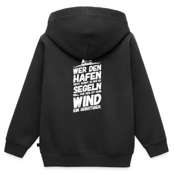 Segeln Segelboot Segelsport Segler Hafen - Kinder Premium Organic Zip Hoodie - Schwarz - Hinten - AI Model Kid Male (0cm)
