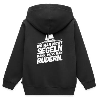 Segeln Segelboot Segelsport Segler Rudern - Kinder Premium Organic Zip Hoodie - Schwarz - Hinten - AI Model Kid Male (0cm)