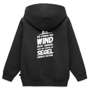 Segeln Segelboot Segelsport Segler Wind - Kinder Premium Organic Zip Hoodie - Schwarz - Hinten - AI Model Kid Male (0cm)