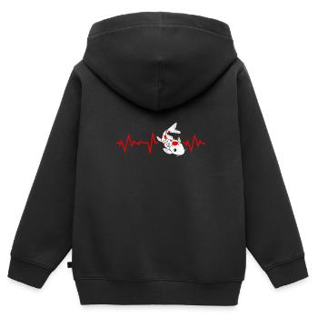 Koi - Sweat Premium à capuche zippé enfant bio - noir - Dos - AI Model Kid Male (0cm)